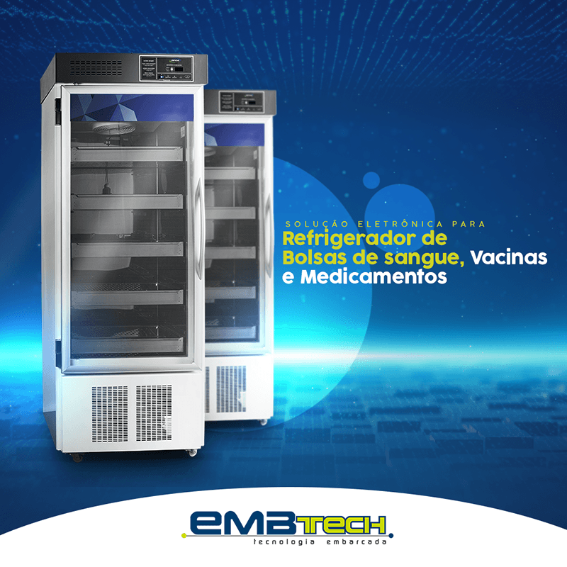 Solução eletrônica para refrigerador de bolsas de sangue